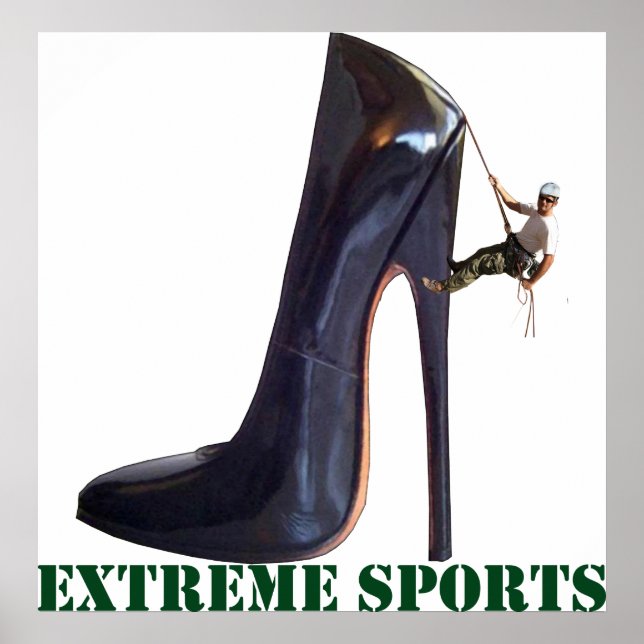 Poster Funny Extreme Sports - Escalade de chaussures (Devant)
