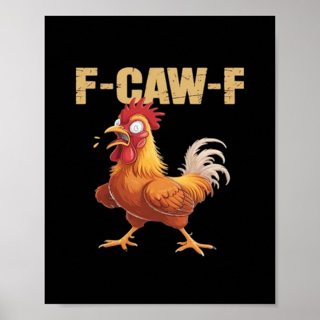 Poster Funny F-Caw-F Crow Humor Gothic (Devant)