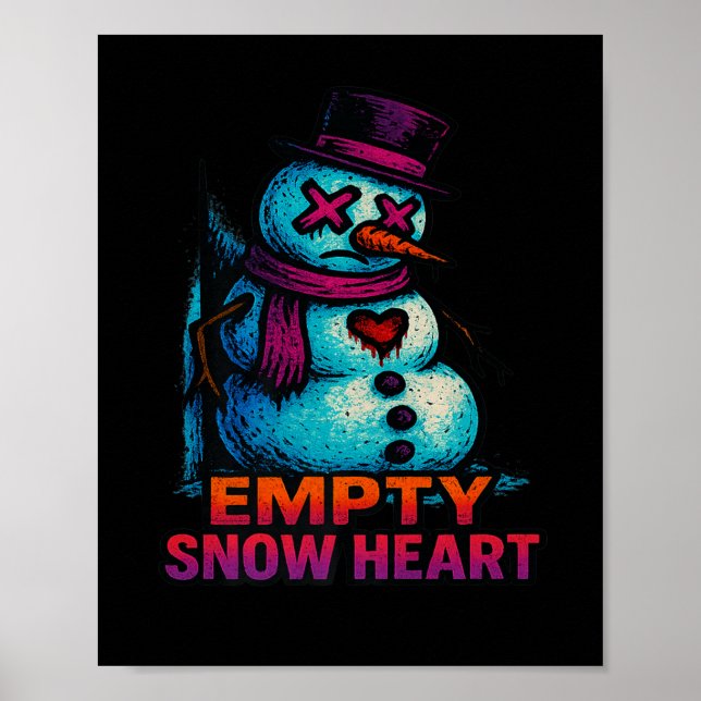 Poster Funny Family Christmas Empty Snow Heart Snowman Pr (Devant)