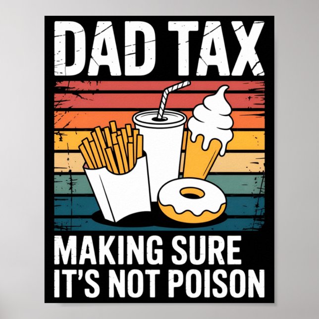 Poster Funny Fast Food Ison Tester Gift Retro Dad Tax  (Devant)
