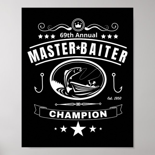 Poster Funny Fishing Master Iter Champion Dons Homme (Devant)