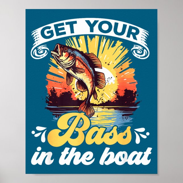 Poster Funny Fishing Quote Hooked On B Fishing  (Devant)