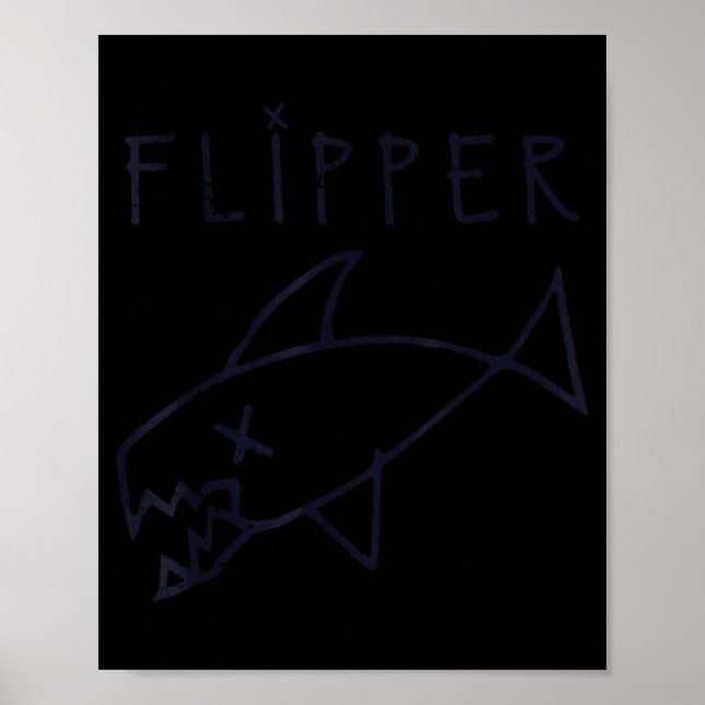 Poster Funny Flipper Fish Die Sarcastic Graphic  (Devant)