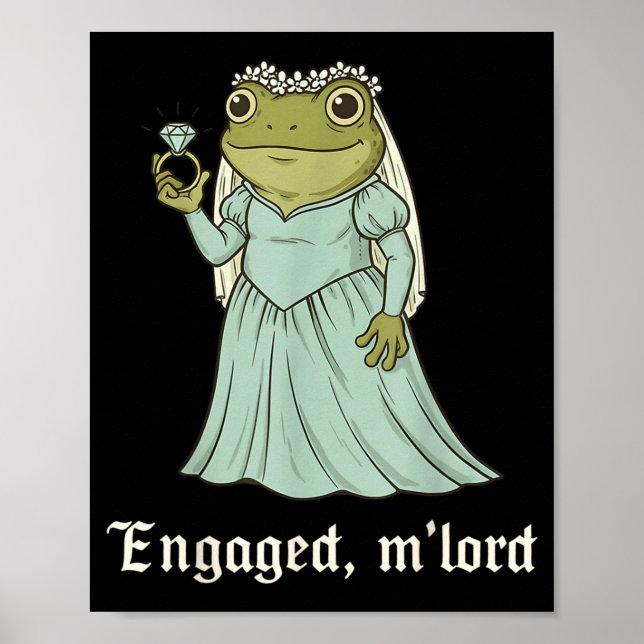 Poster Funny Frog Engagement Matching Couples Tee Snarky  (Devant)