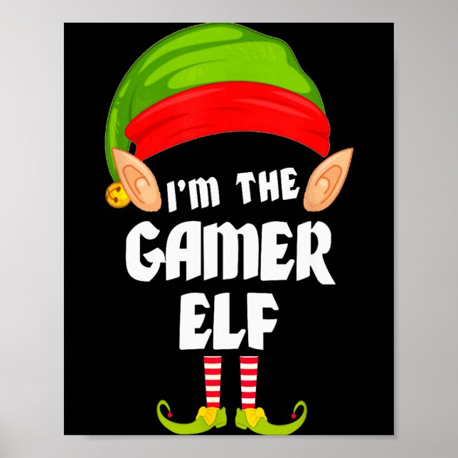 Poster Funny Gamer Elf Matching Family Group Pj Christmas (Devant)