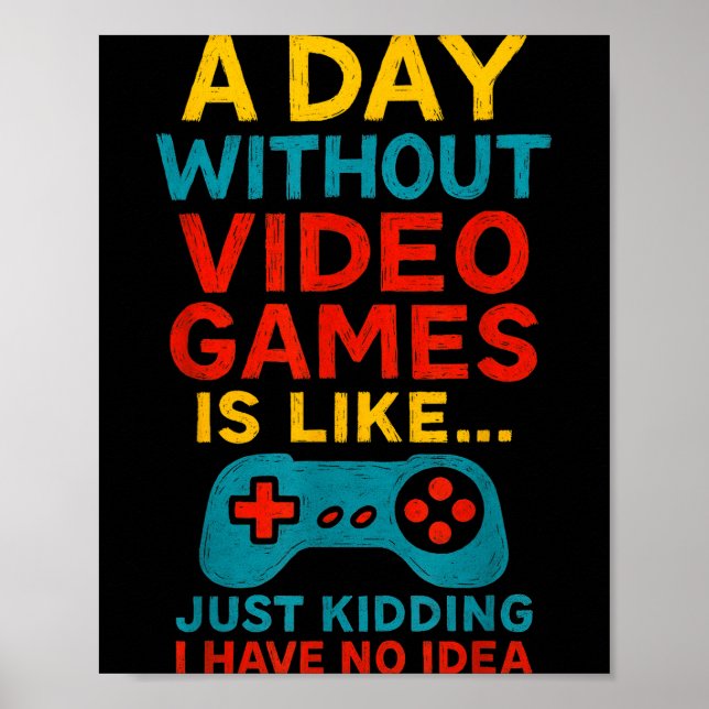 Poster Funny Gamer Saying Graphic Tee Men Boys Teens Vide (Devant)