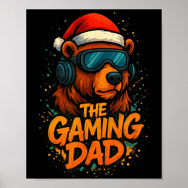 Poster Funny Gaming Dad Christmas Outfit Gamer Gift  (Devant)