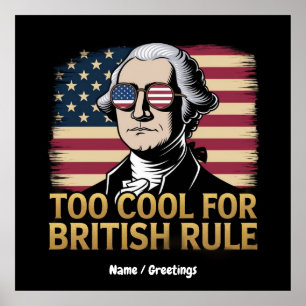 Poster Funny George Washington Trop Cool pour la dominati