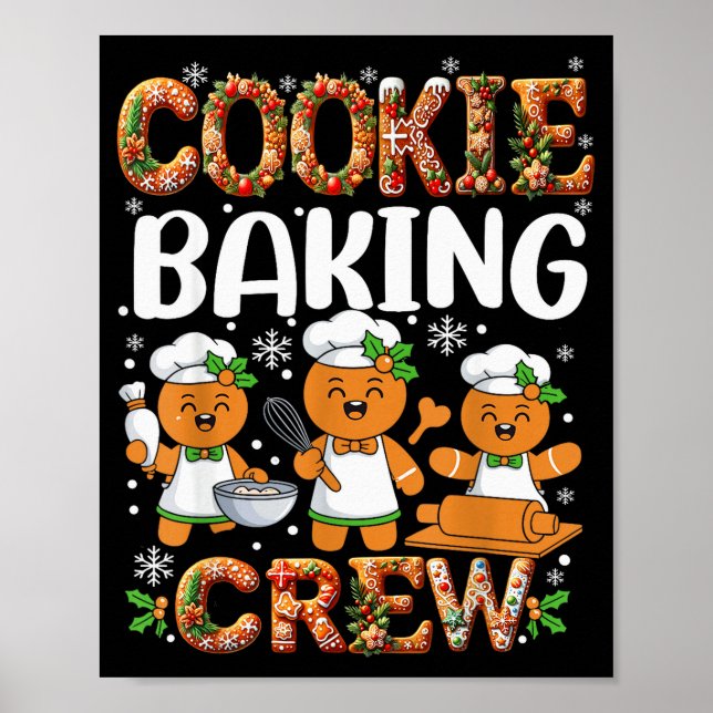 Poster Funny Gingerbread Lovers Cookie Baking Crew Christ (Devant)