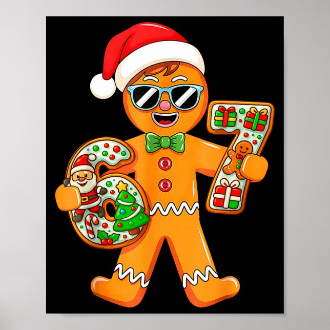 Poster Funny Gingerbread Six Seven 67 Gingerbread Man Xma (Devant)