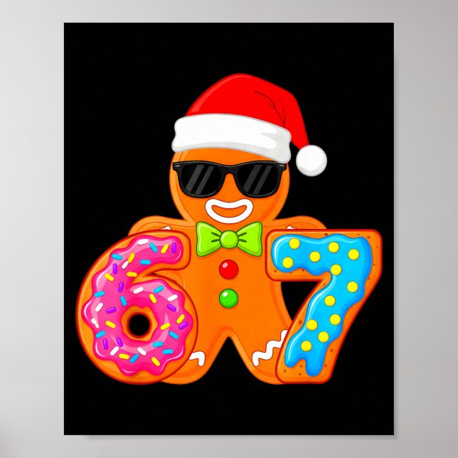 Poster Funny Gingerbread Six Seven 67 Ice Cream Drip Chri (Devant)