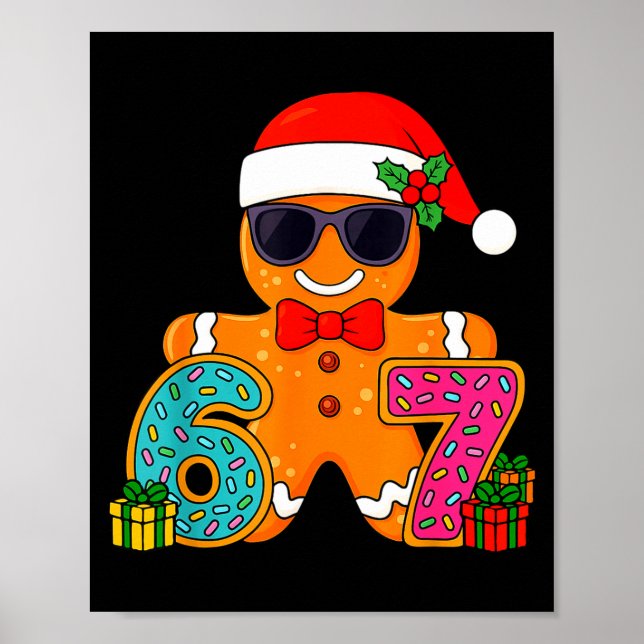 Poster Funny Gingerbread Six Seven 67 Ice Cream Drip Chri (Devant)