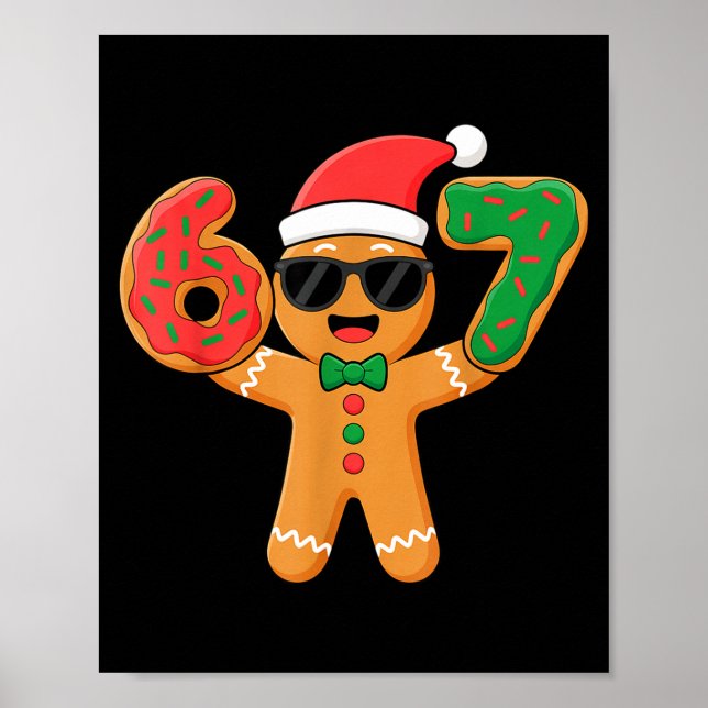 Poster Funny Gingerbread Six Seven 67 Ice Cream Drip Chri (Devant)