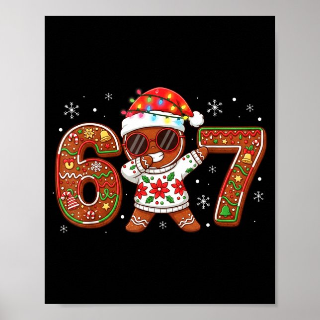 Poster Funny Gingerbread Six Seven 67 Ice Cream Drip Chri (Devant)
