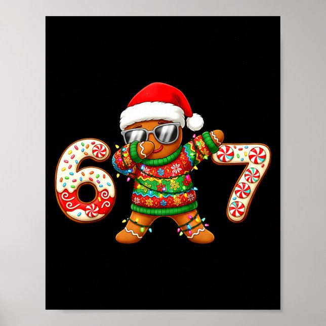 Poster Funny Gingerbread Six Seven 67 Ice Cream Drip Chri (Devant)
