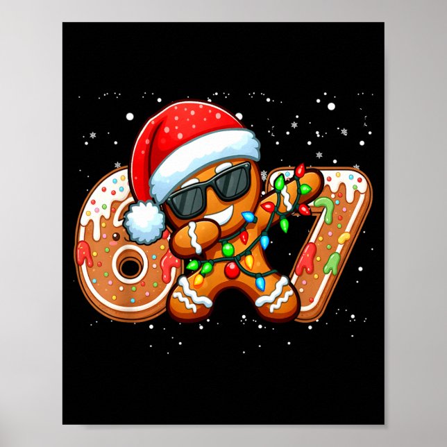 Poster Funny Gingerbread Six Seven 67 Ice Cream Drip Chri (Devant)