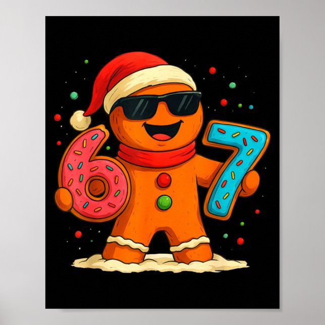 Poster Funny Gingerbread Six Seven 67 Ice Cream Drip Chri (Devant)