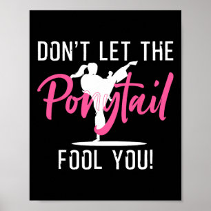 Poster Funny Girl Karate Design Kids Women Kickboxing Bla