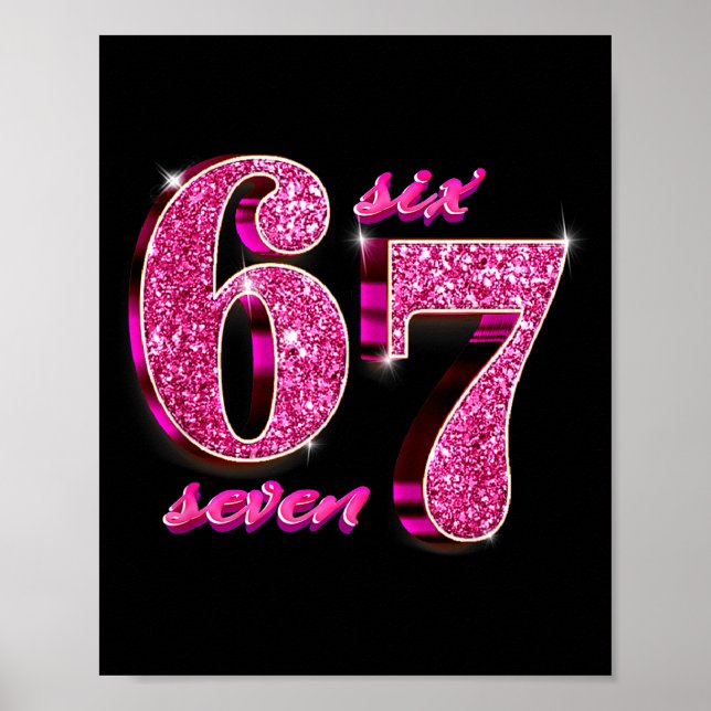 Poster Funny Girls Nk Coquette 67 Six Seven Meme Brainrot (Devant)