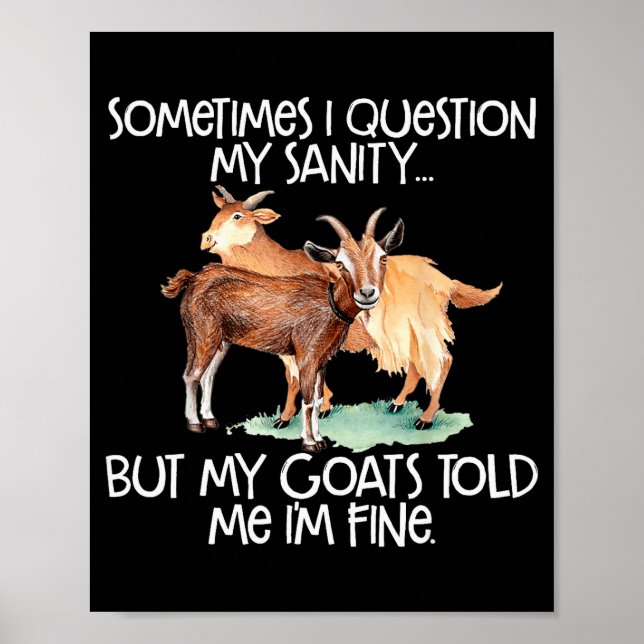 Poster Funny Goat Tee For Crazy People Who Speak With Goa (Devant)