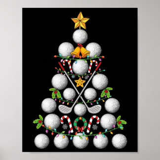 Poster Funny Golf Ball Christmas Tree Christmas Golf Love
