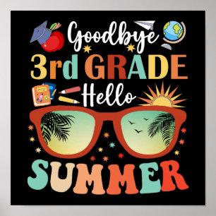 Poster Funny Graduation Adieu 3e année Bonjour été