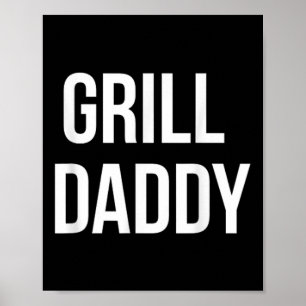 Poster Funny Grill Papa Barbecue Et Fumer Pour La Fête de