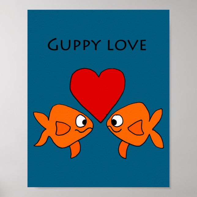 Poster Funny Guppy Love Design  (Devant)