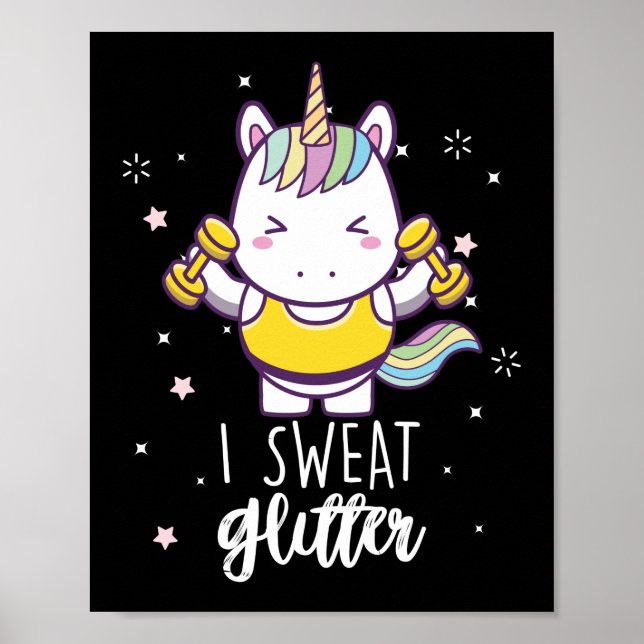 Poster Funny Gym Poids Lifting Bodybuilding I Sweat (Devant)