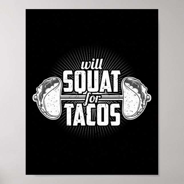 Poster Funny Gym Poids Lifting Bodybuilding va squatter F (Devant)