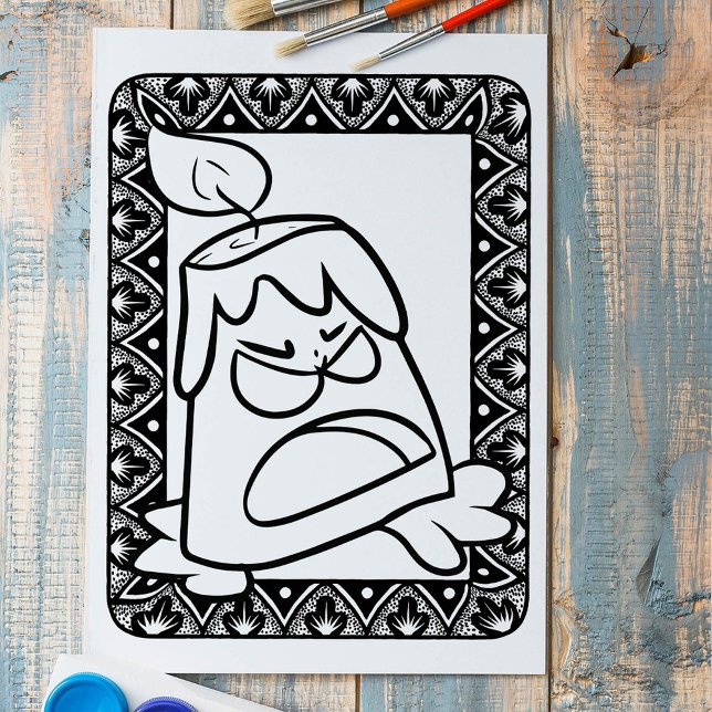 Poster Funny Halloween Angry Candle Coloriage Page (Créateur téléchargé)
