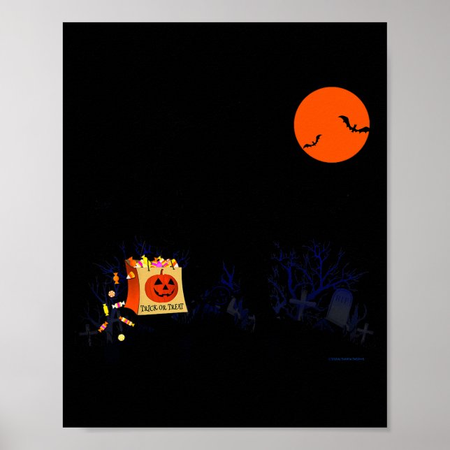 Poster Funny Halloween Bigfoot Trick Or Treating - Bigfoo (Devant)