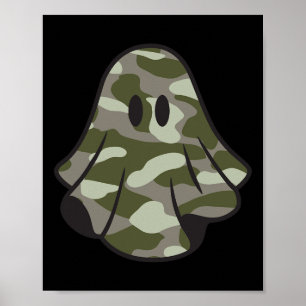 Poster Funny Halloween Camouflage Camo Ghost Hello Huntin