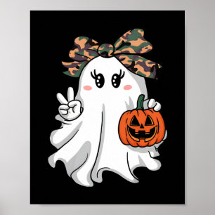 Poster Funny Halloween Camouflage Camo Ghost Hello Huntin