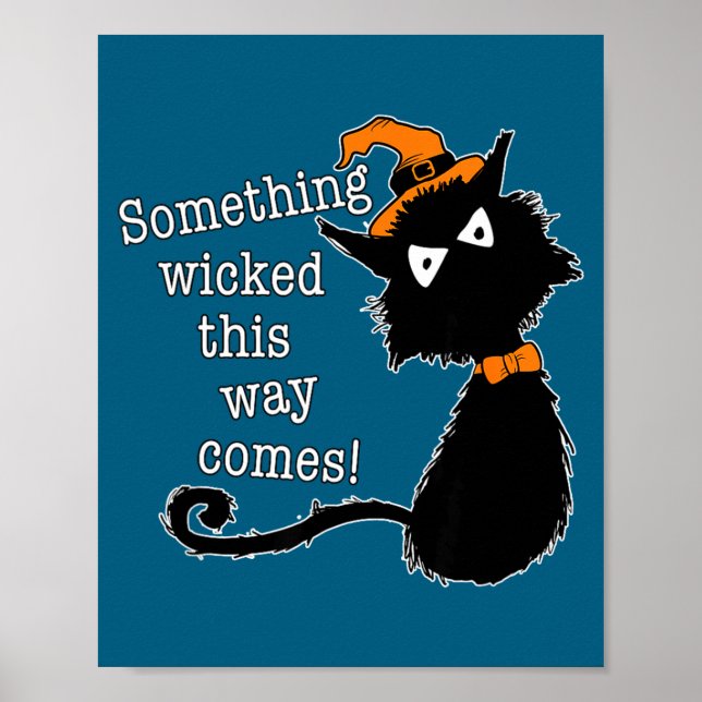 Poster Funny Halloween Cat - Shakespeare Macbeth Quote  (Devant)