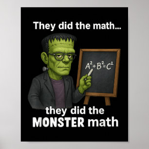 Poster Funny Halloween Monster Math Pun, Humour enseignan
