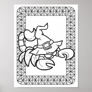 Poster Funny Halloween Scorpion Angry Coloring Page