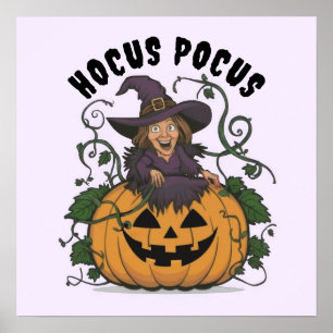 Poster Funny Halloween sorcière