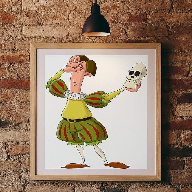 Poster Funny Hamlet Shakespeare Actor Holding Skull (Créateur téléchargé)