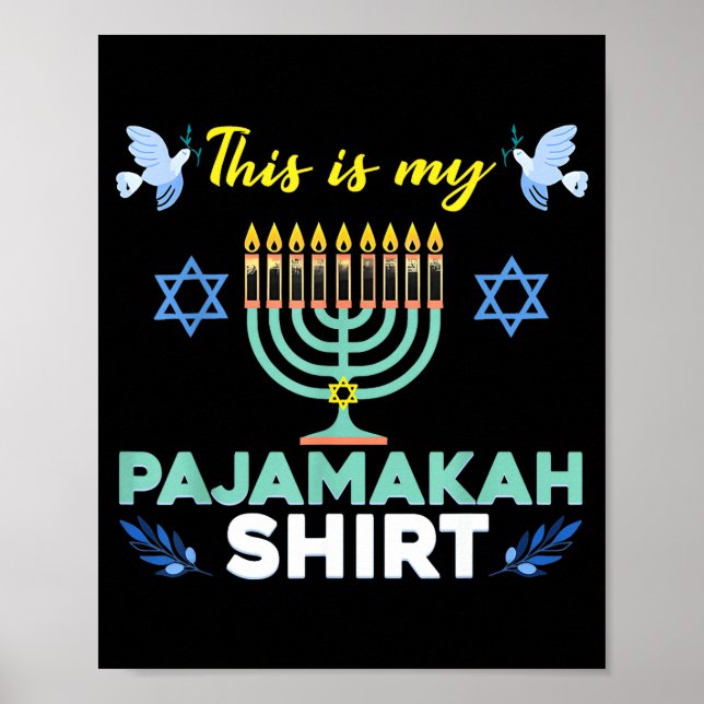 Poster Funny Hanukkah Pajama Shirt This Is My Pajamakah G (Devant)