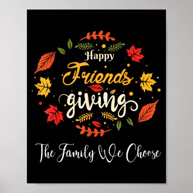 Poster Funny Happy Friendsgiving Turkey Friends Giving  (Devant)