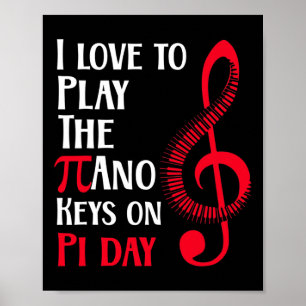 Poster Funny Happy Piano Music Sur Pi Day