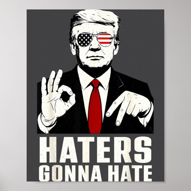 Poster Funny Haters Gonna Hate 6 7 President 67 Trump Six (Devant)
