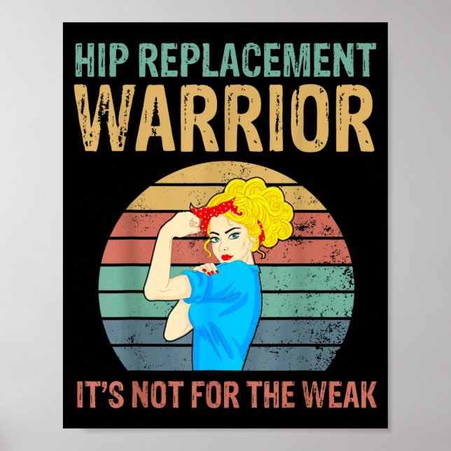 Poster Funny Hip Replacement Warrior New Prosthetic Women (Devant)