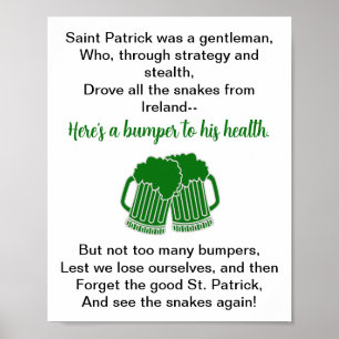 Poster Funny Irish Toast St. Patrick's Day