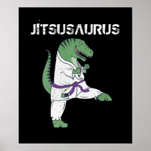 Poster Funny Jujitsu, T-Rex Jiu Jitsu Black Belt