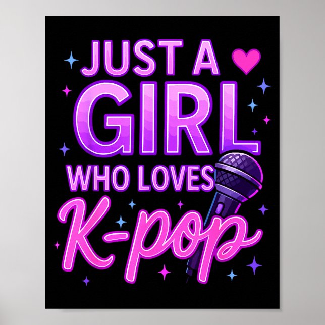 Poster Funny Just A Girl Who Loves K-p  (Devant)