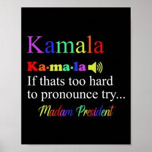 Poster Funny Kamala Harris 2024 Madame la Présidente Harr