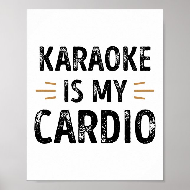 Poster Funny Karaoke est mon Cardio - chant Gift (Devant)
