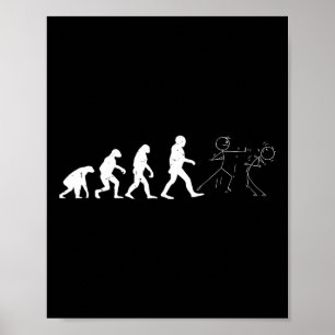 Poster Funny Karate Evolution Karate Stick Figure